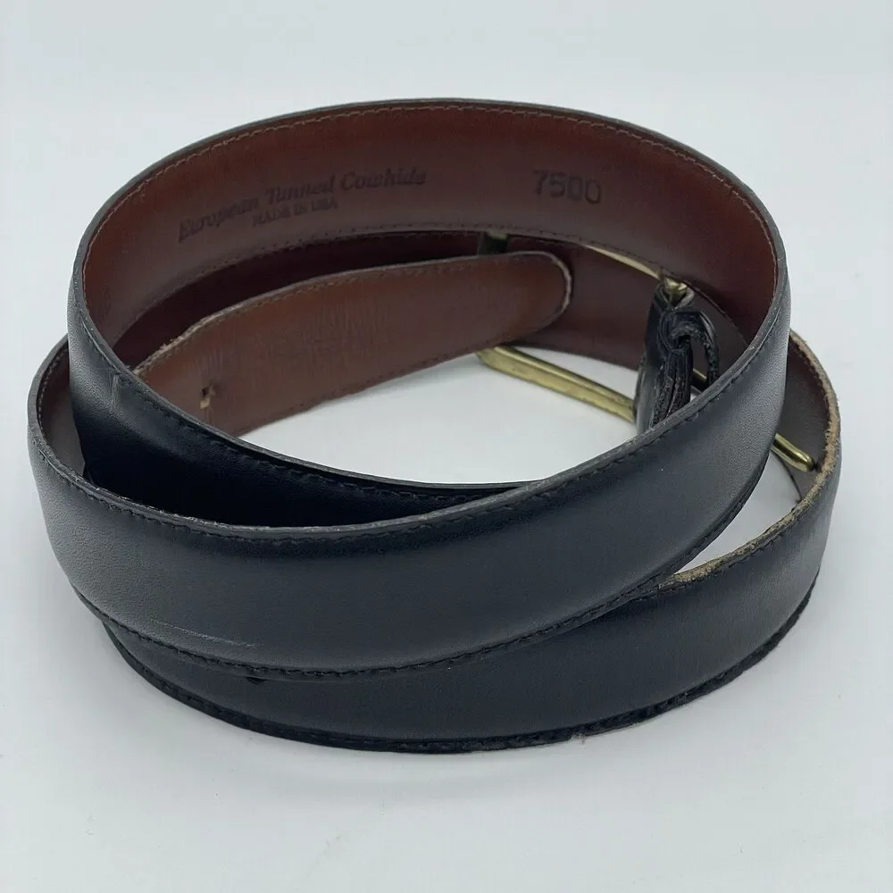 Torino European Tanned Cowhide Belt Men's Size 40 Black Leather Made In USA